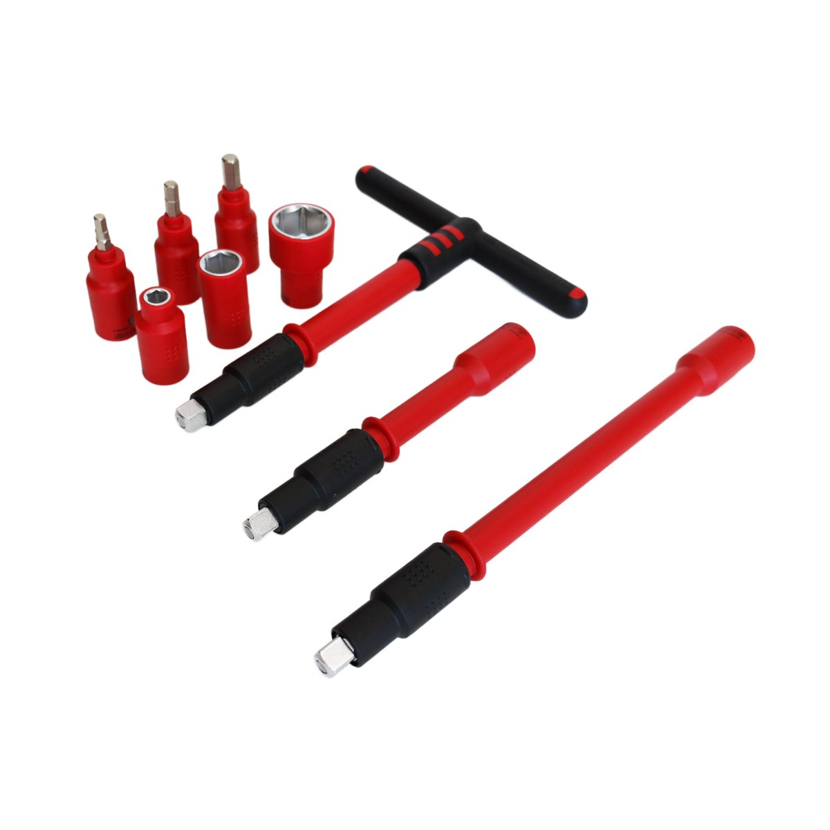 1/2" DR. 1000V Insulated Socket Set 20PCS, Long Hex Bit Sockets